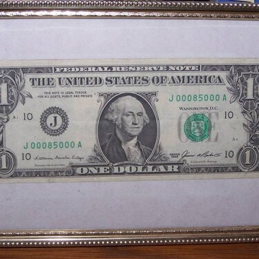 one dollar bill george side up -- 4 pts