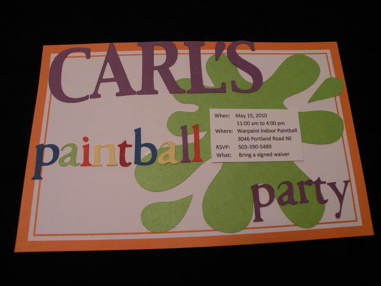 Paintball Party Invitation