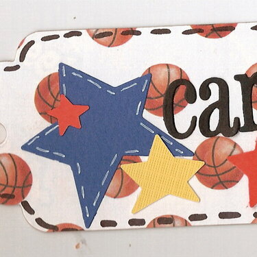 Tag for basketball book after it was wrapped!