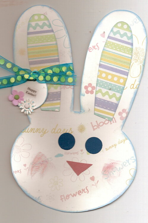 Easter bunny face card - turquoise