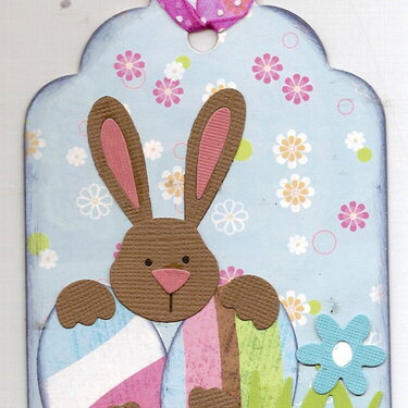 Easter tag - blue background