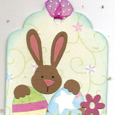 easter bunny tag - mint background