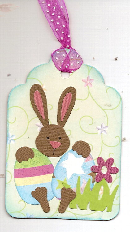 easter bunny tag - mint background