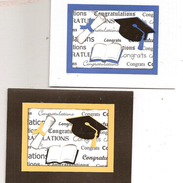 blue and gold graduation cards