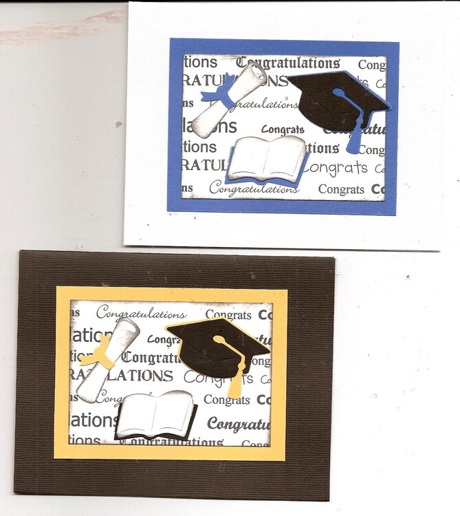 blue and gold graduation cards