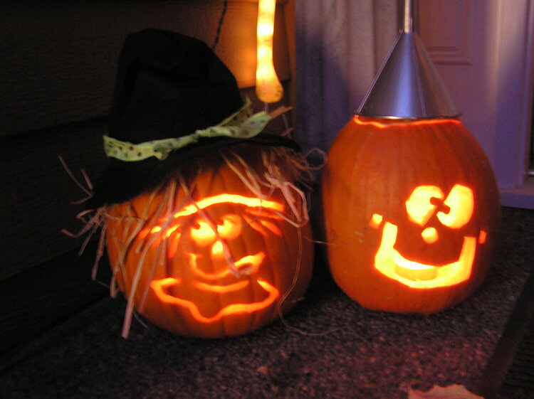 scarecrow and tin man pumpkins for my work contest