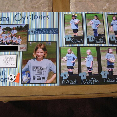 soccer layout for my daughter&#039;s sports scrapbook