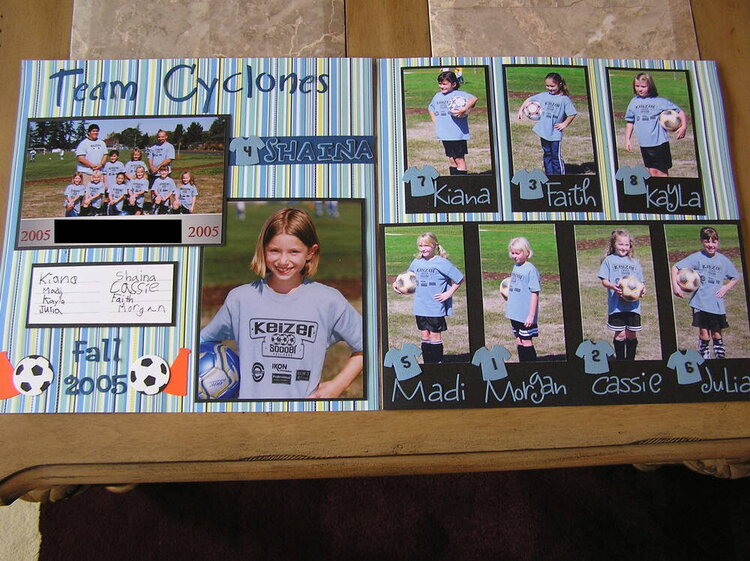 soccer layout for my daughter&#039;s sports scrapbook