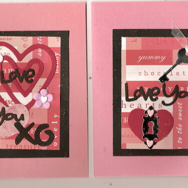 Valentine Cards using artistic trading cards