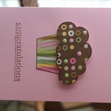Brown Cupcake Card