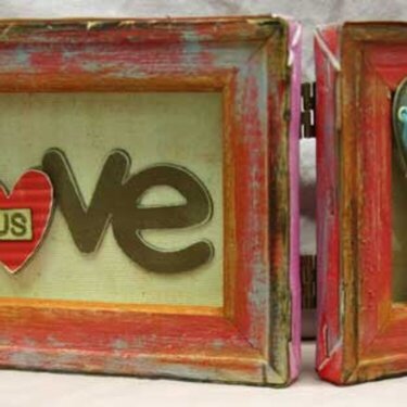 Altered Canvas, With Hinges, Valentine Theme