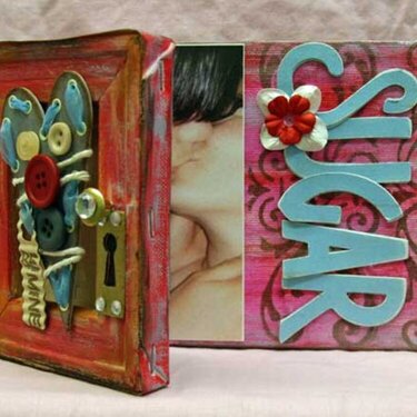 Altered Canvas, With Hinges, Valentine Theme