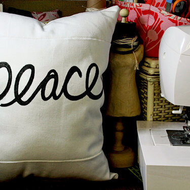 Peace Pillow (Silhouette Portrait Sketch)