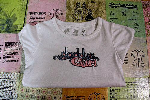 Daddy&#039;s Girl (Embroidered Tshirt using Cricut die cut)
