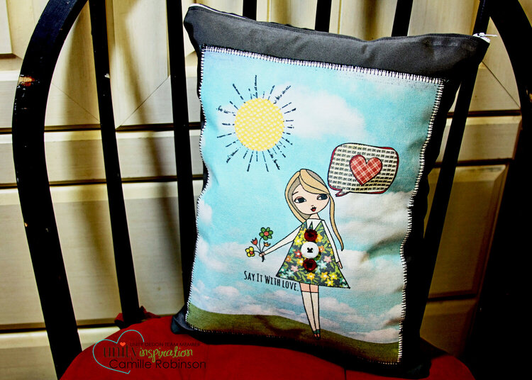 Say It With Love Pillow using Unity Stamps!