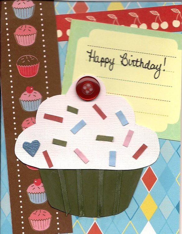 Happy Birthday Cupcake Card