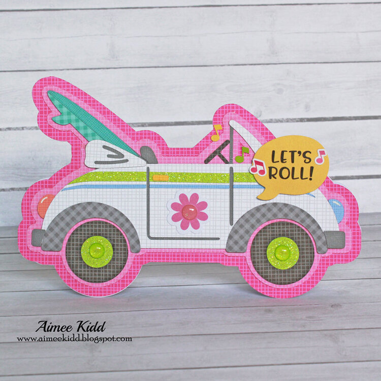 Let&#039;s Roll car shaped card