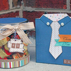 Father's Day shirt card with matching candy jar