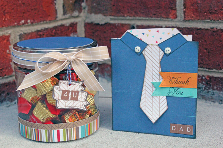 Father&#039;s Day shirt card with matching candy jar