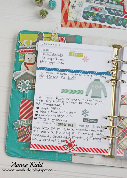Baby It&#039;s Cold Outside Planner weekly spread
