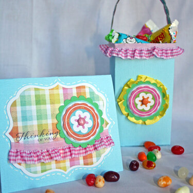 Thinking of you card and matching basket