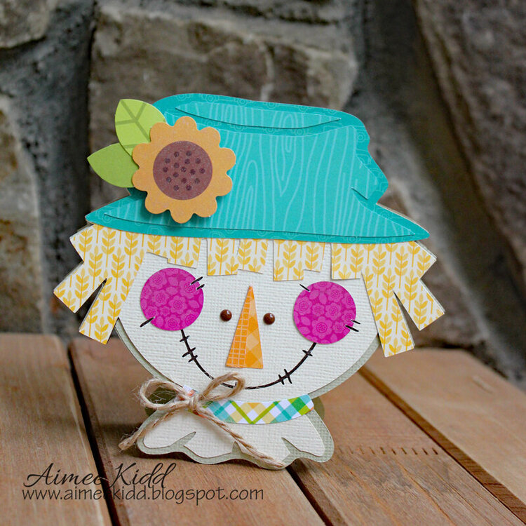 Scarecrow Girl shaped card