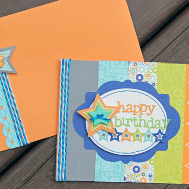 Doodlebug Happy Birthday card w/envelope