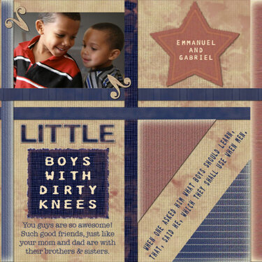 Little boys with dirty knees