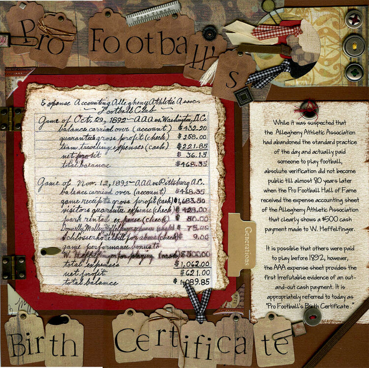 Professional Football&#039;s Birth Certificate