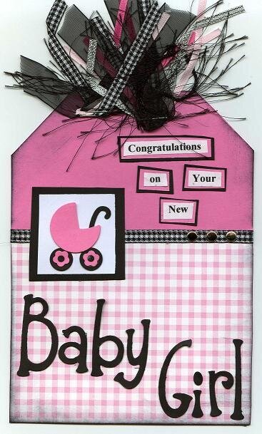 Baby Girl Tag Card