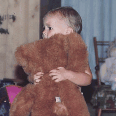 Jennifer holding &amp;quot;Mr. Bear&amp;quot;
