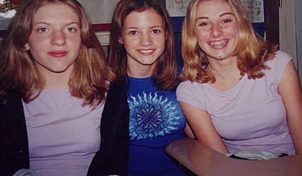 Jennifer at school with her friends.