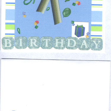 Blue Happy Birthday Card with envelope