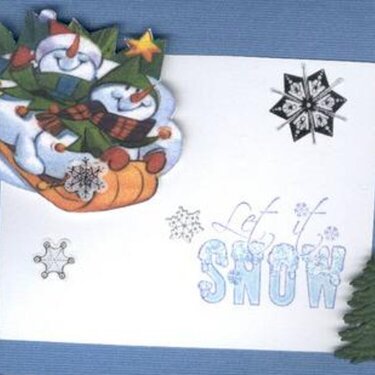 Sledding Snowman Card