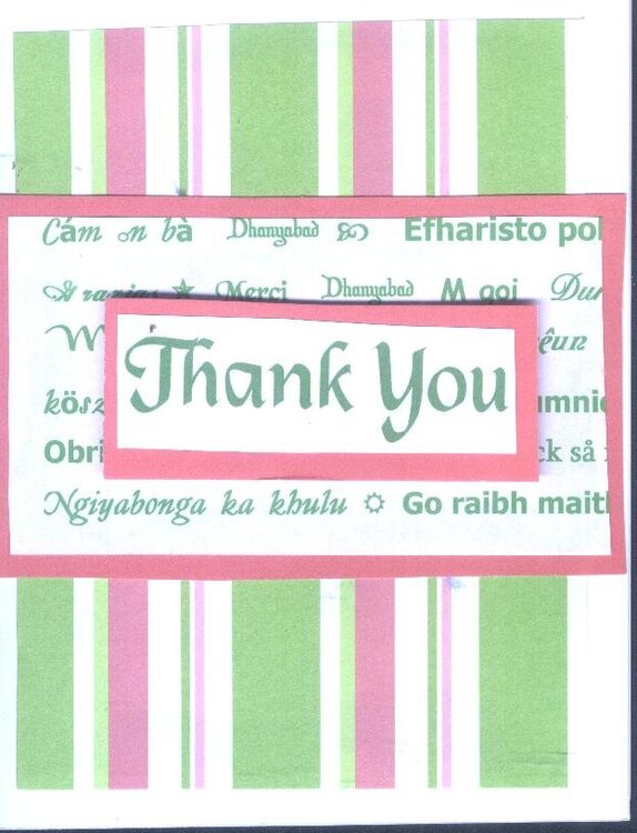 Thank You Card-Pink and Green