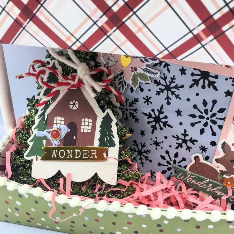 Winter Cottage Tiered Tray