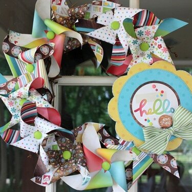 Pinwheel Wreath with Simple Stories