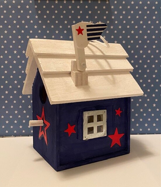 Red/white &amp; blue birdhouse