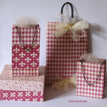 Gift Bag and Gift Box Set, Origami, Wedding Favor Bags, Gift Wrap,