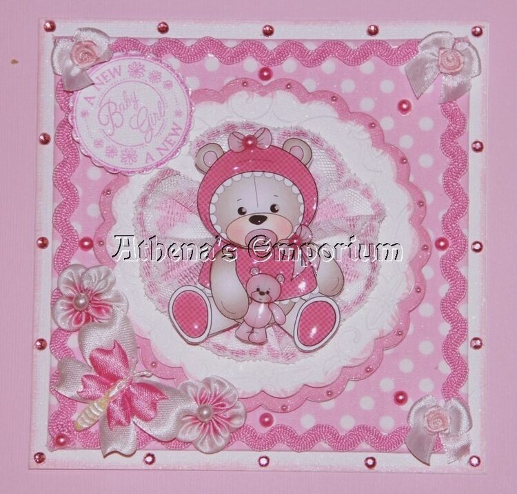 baby girl bear card