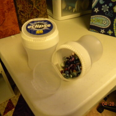 Small piece Storage -- Recycled Gum Containers