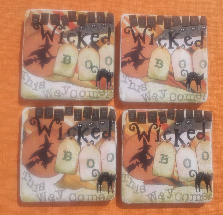 halloween coasters made for swap