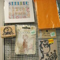 ss rak swap goodies, vellums, tim holtz masks, prima stap, celebrate paper bags, wood stamp