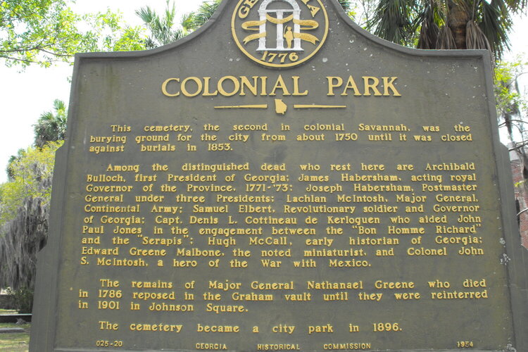 Colonial Park Cemetery Savannah Georgia