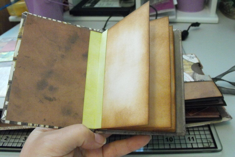handmade book inside mini album