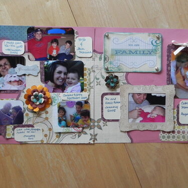 My Very First LO!! Daughter&#039;s Scrapbook - Family Spread