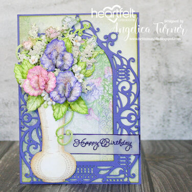 Sweet Pea Vase Birthday Card