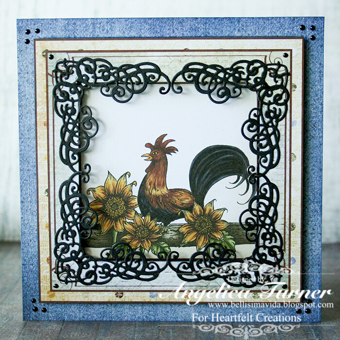 Rooster and Sunflowers {Heartfelt Creations}