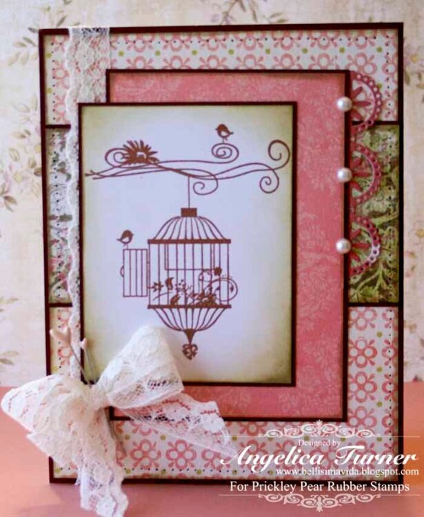Birdcage {Prickley Pear Rubber Stamps}