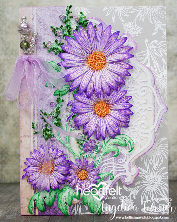 Purple Asters Birthday Card